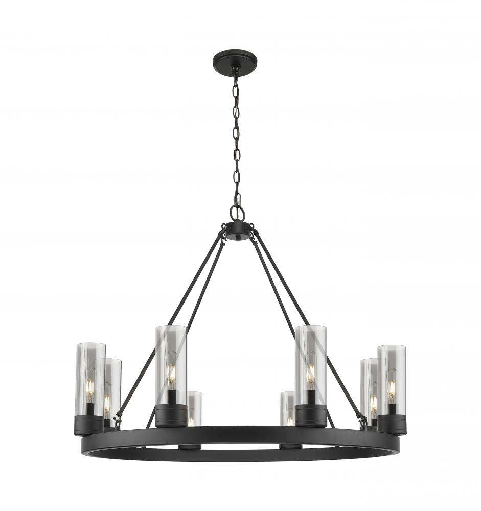 Boreas - 8 Light - 36 inch - Matte Black - Chandelier