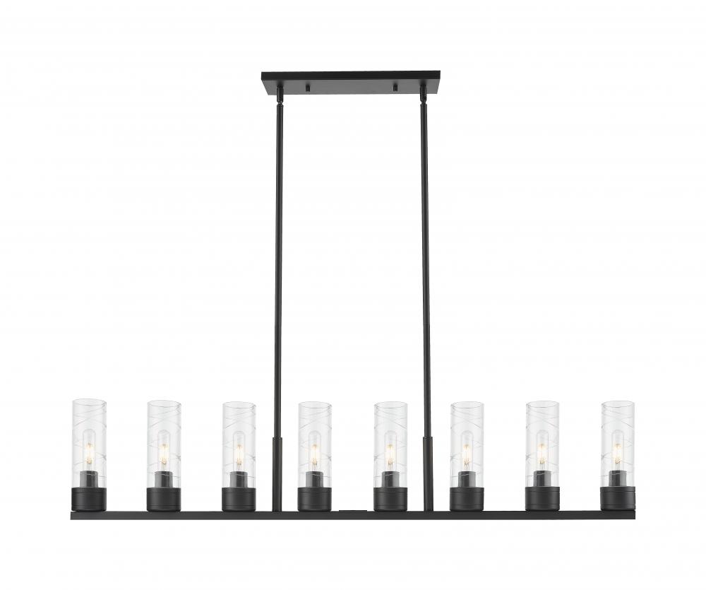 Boreas - 8 Light - 48 inch - Matte Black - Linear Pendant