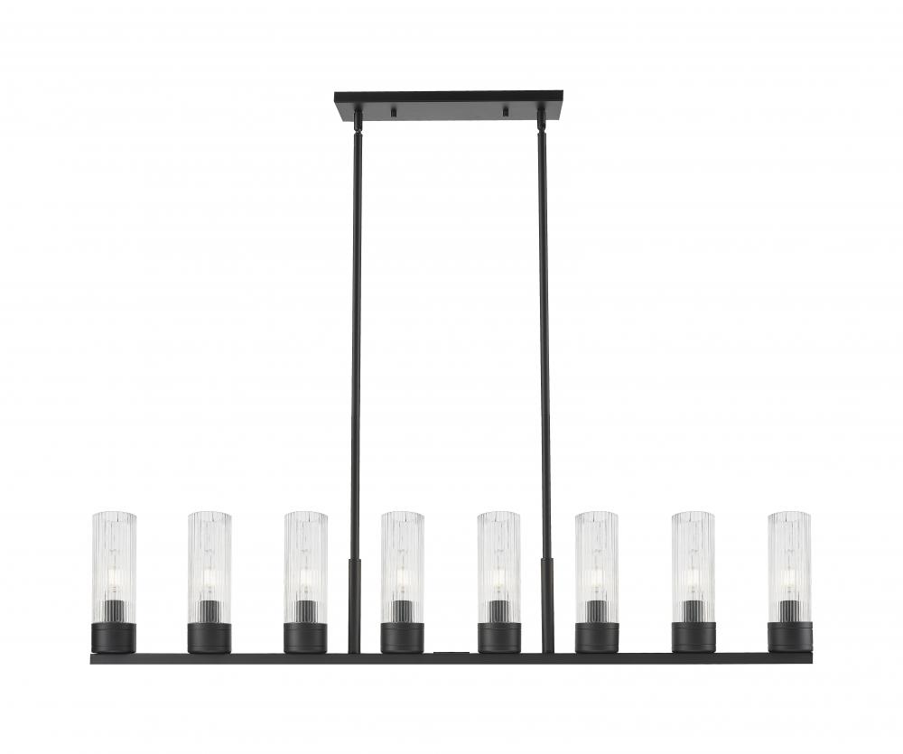 Boreas - 8 Light - 48 inch - Matte Black - Linear Pendant