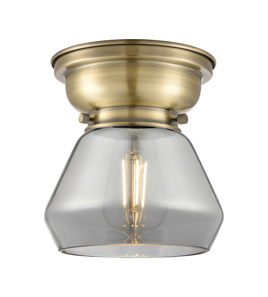 Fulton - 1 Light - 7 inch - Antique Brass - Flush Mount