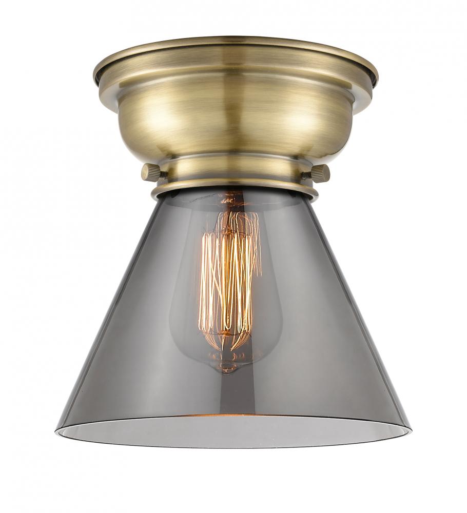 Cone - 1 Light - 8 inch - Antique Brass - Flush Mount