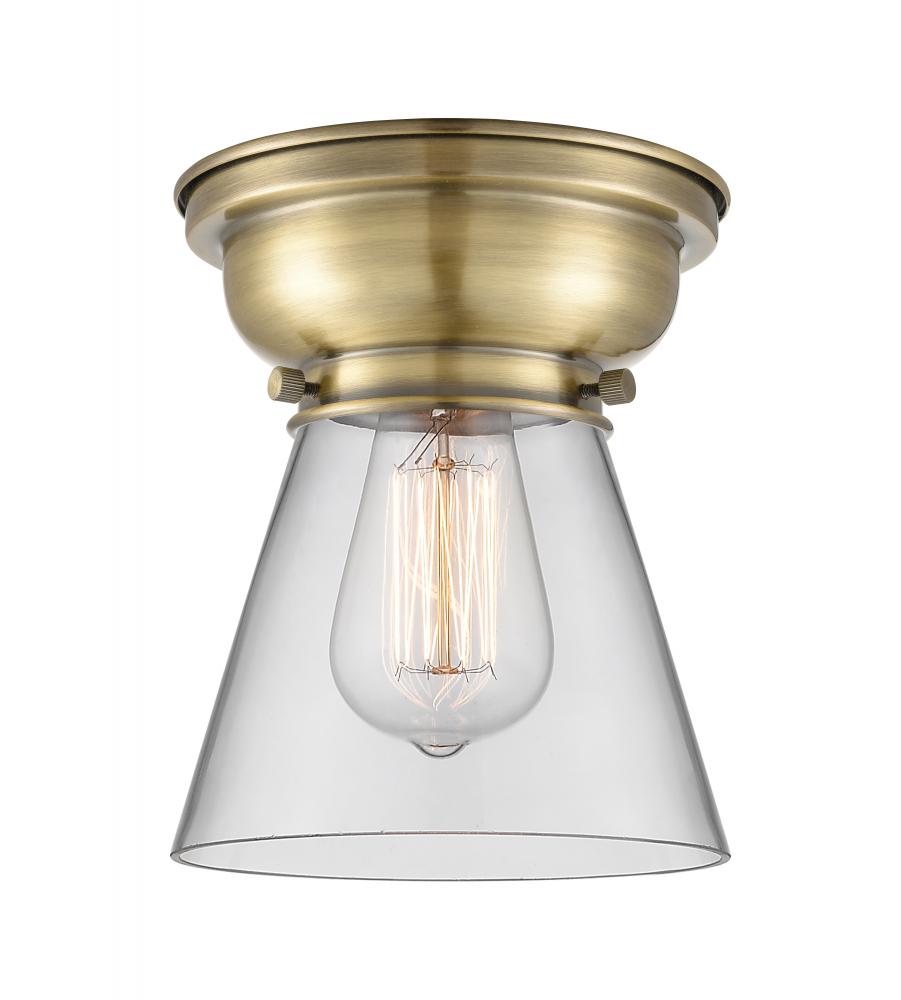 Cone - 1 Light - 6 inch - Antique Brass - Flush Mount
