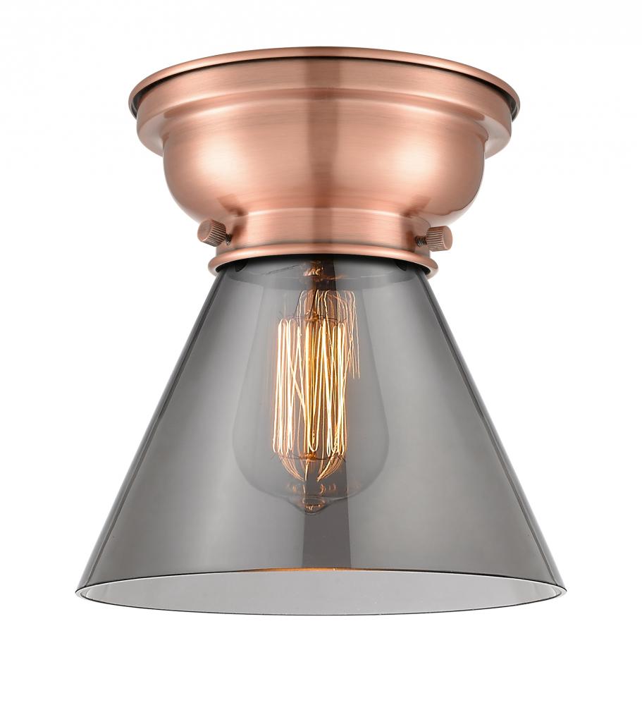 Cone - 1 Light - 8 inch - Antique Copper - Flush Mount