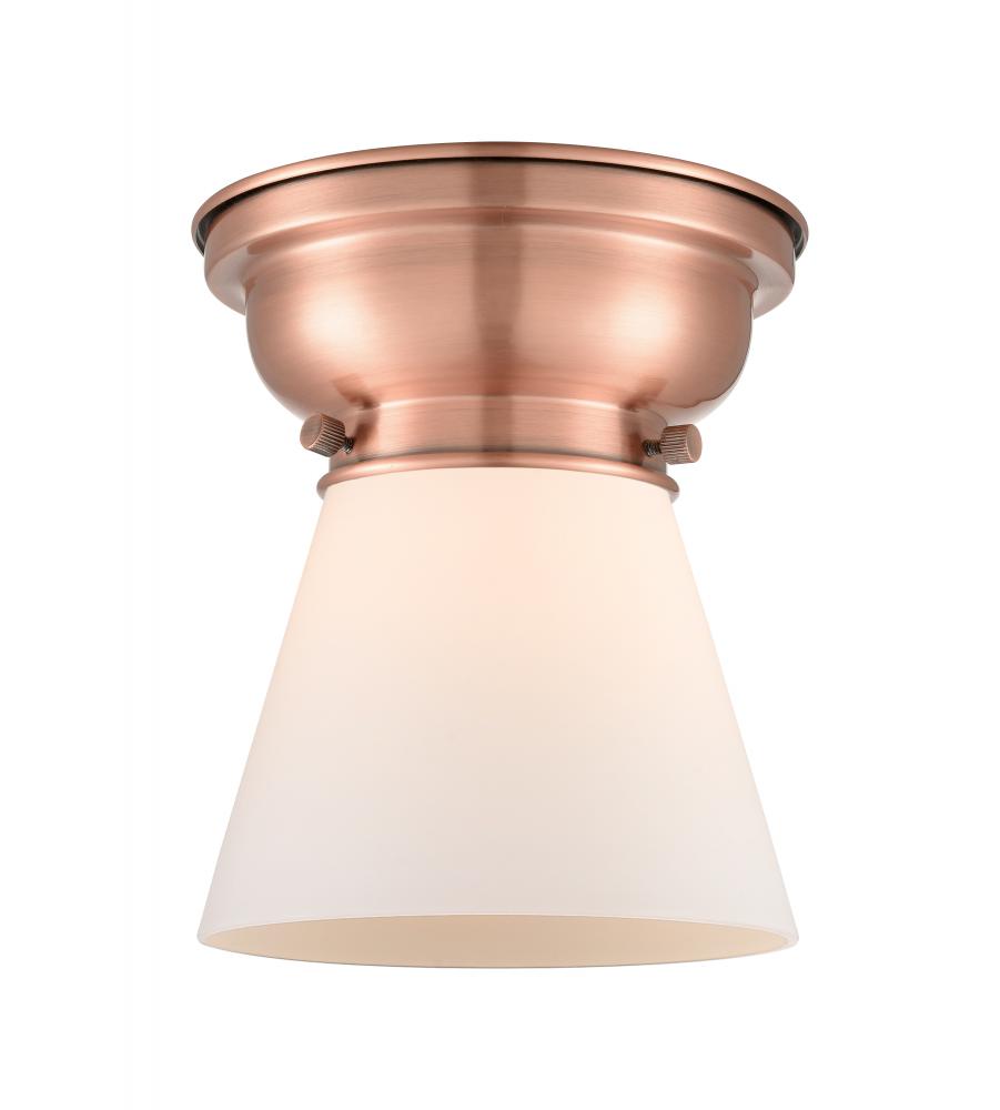 Cone - 1 Light - 6 inch - Antique Copper - Flush Mount