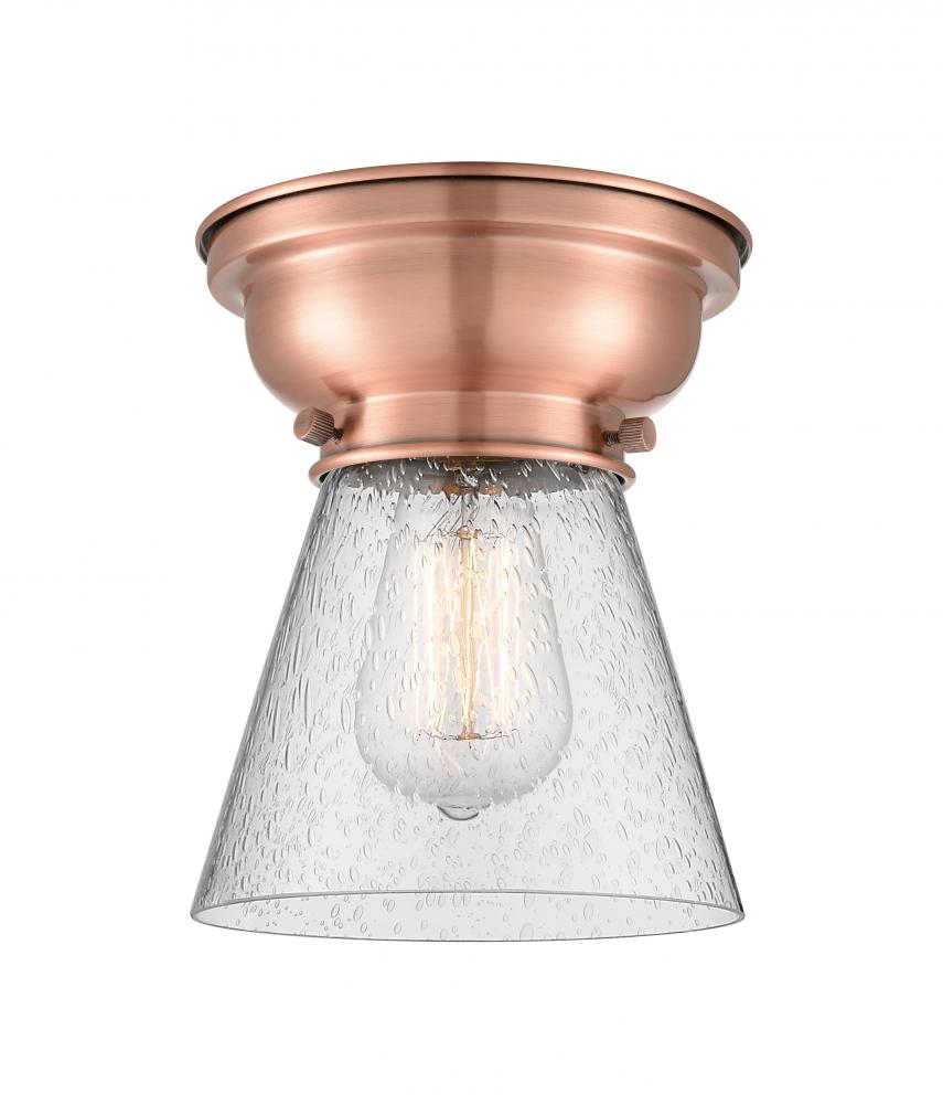 Cone - 1 Light - 6 inch - Antique Copper - Flush Mount