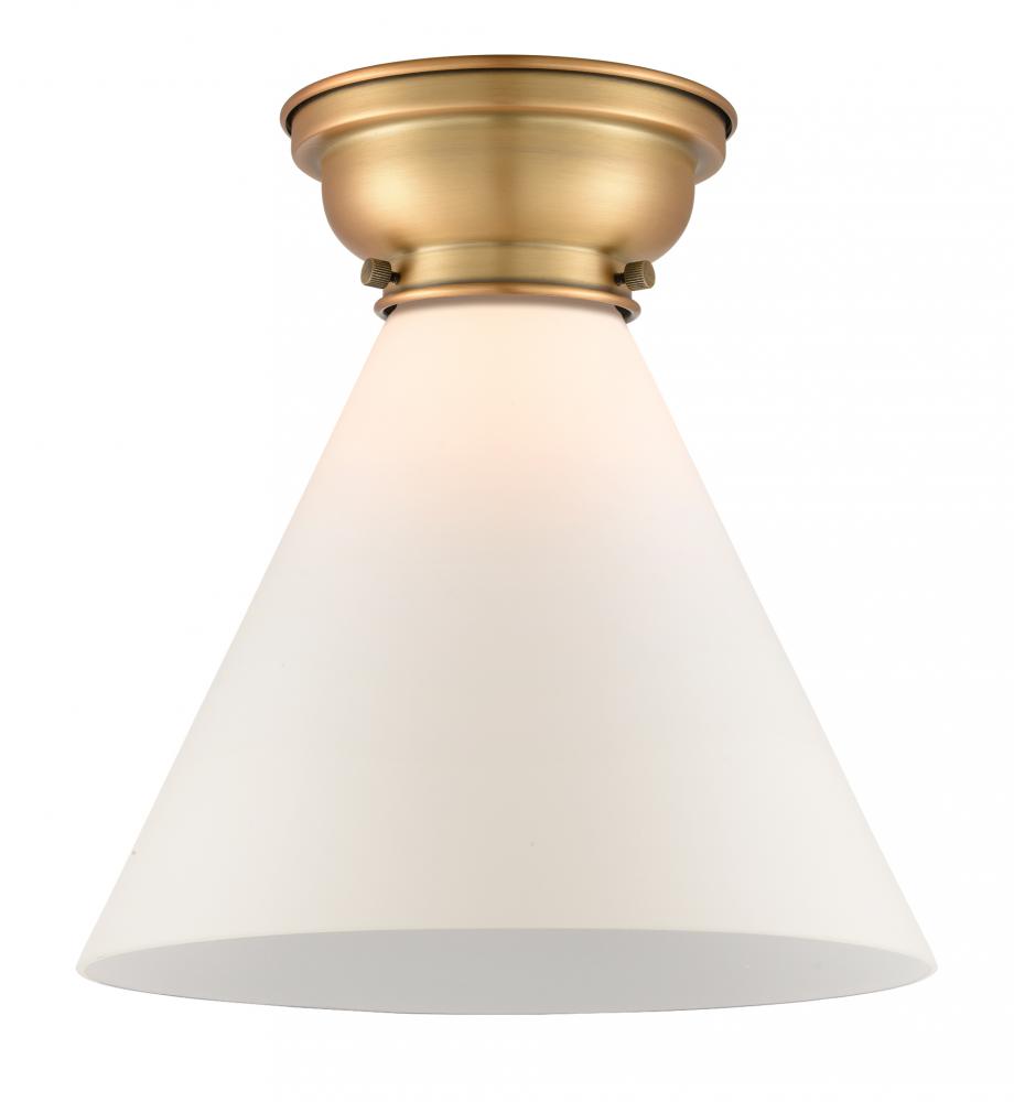 Cone - 1 Light - 12 inch - Brushed Brass - Flush Mount