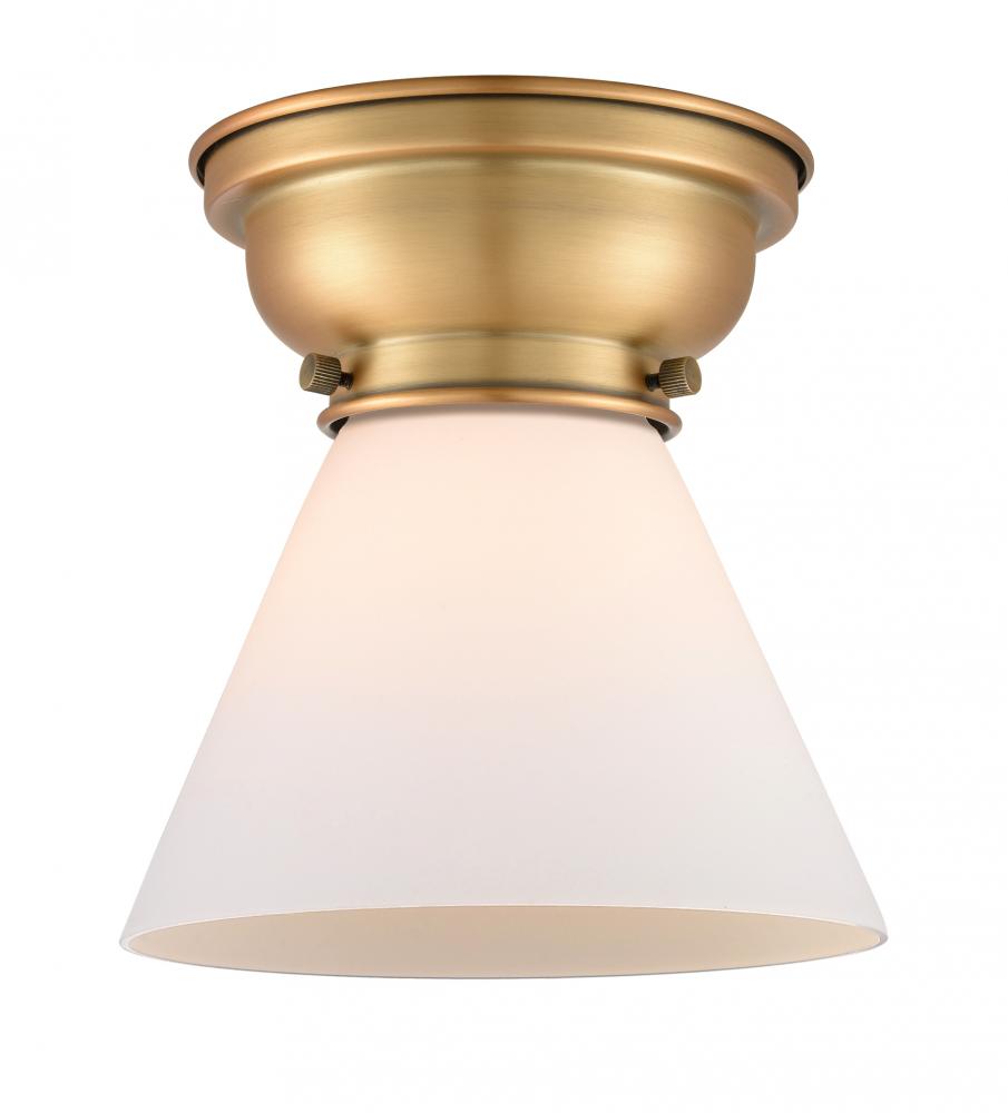 Cone - 1 Light - 8 inch - Brushed Brass - Flush Mount