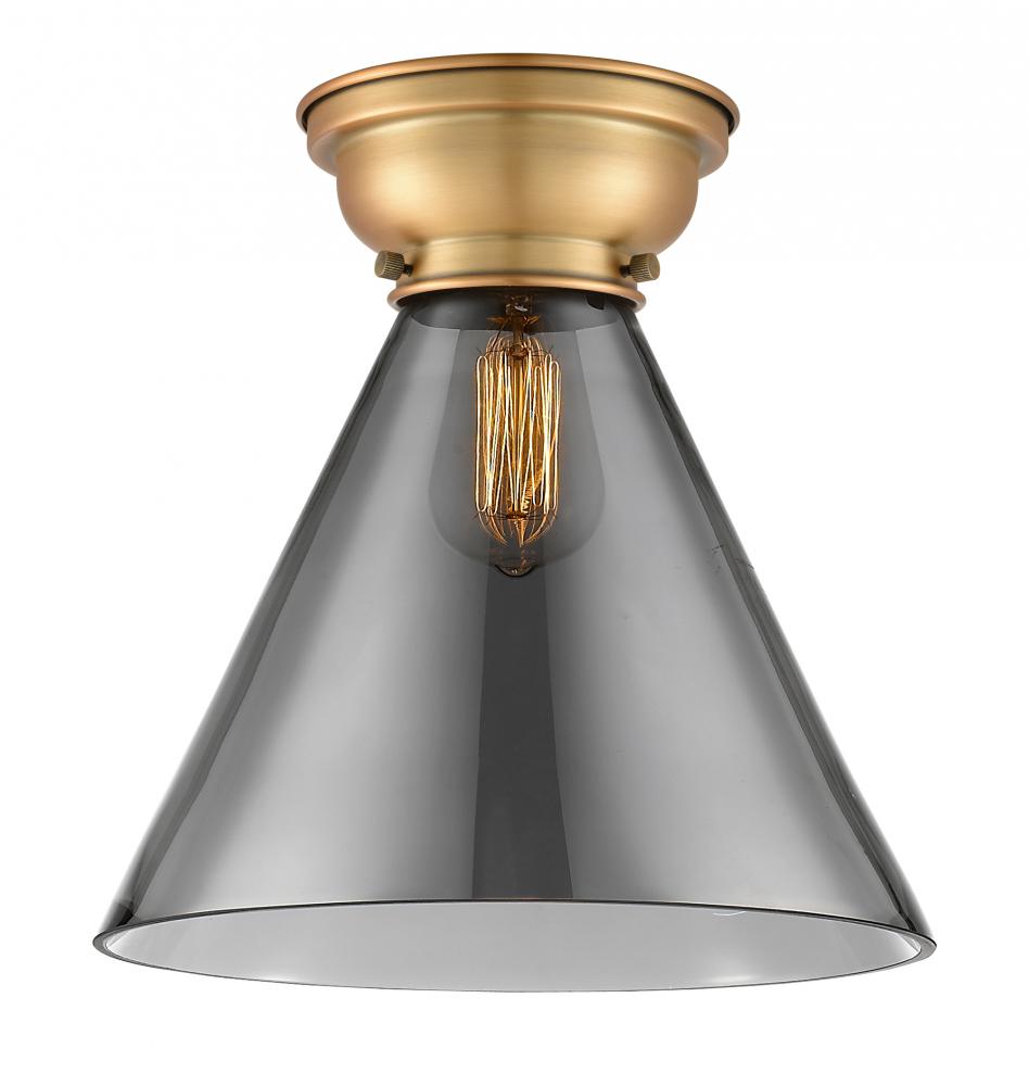Cone - 1 Light - 12 inch - Brushed Brass - Flush Mount