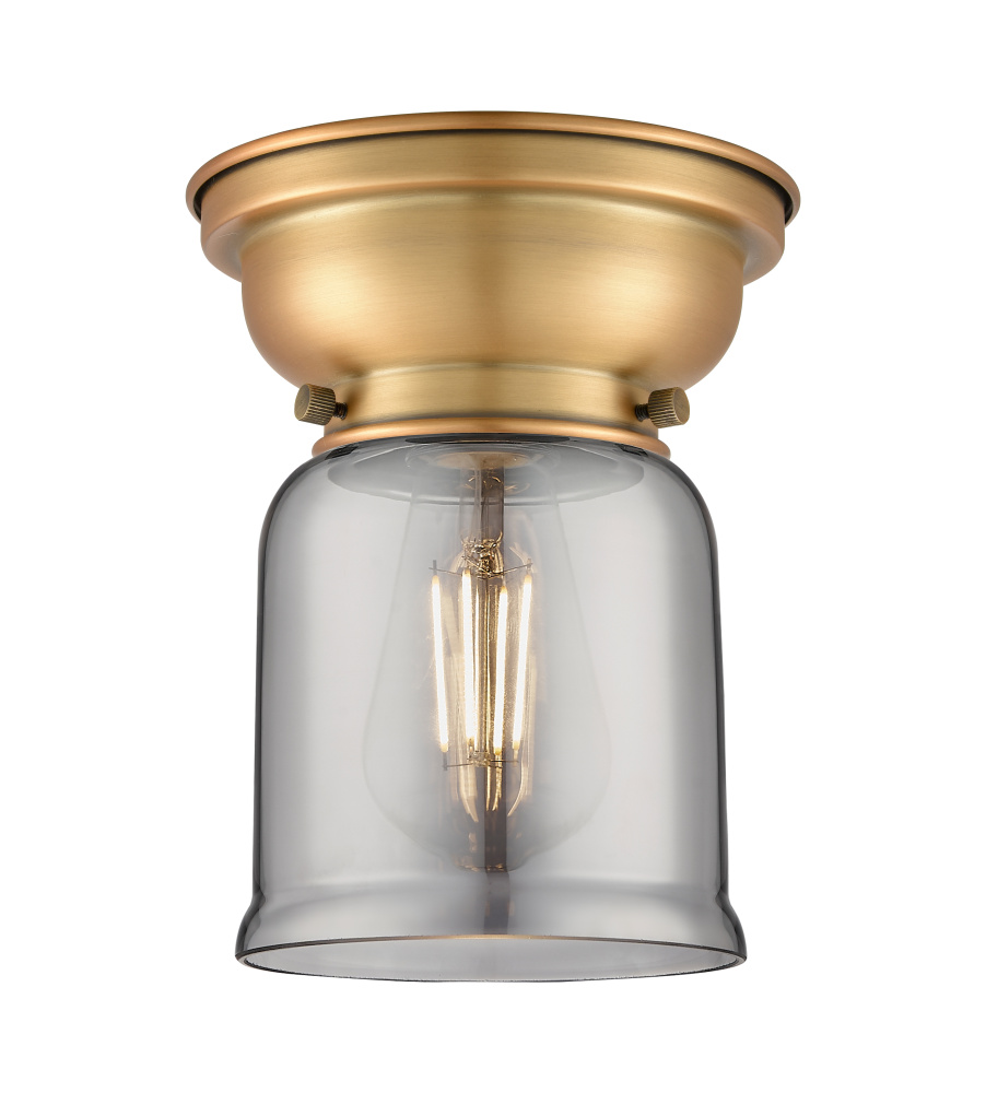 Bell - 1 Light - 6 inch - Brushed Brass - Flush Mount