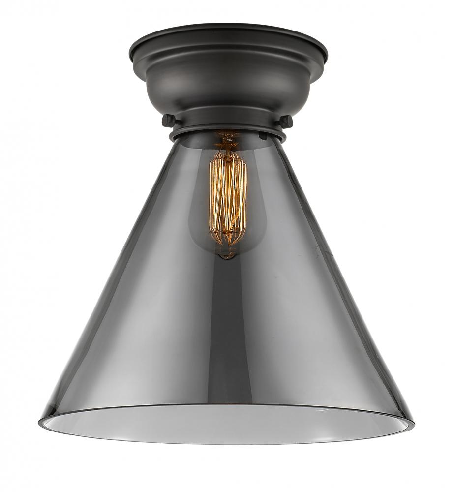 Cone - 1 Light - 12 inch - Matte Black - Flush Mount