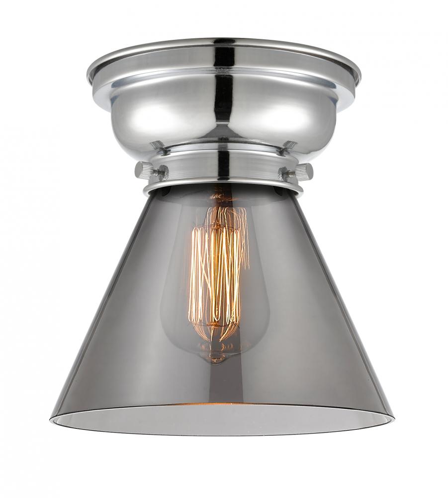 Cone - 1 Light - 8 inch - Polished Chrome - Flush Mount