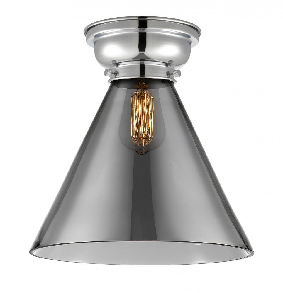 Cone - 1 Light - 12 inch - Polished Chrome - Flush Mount