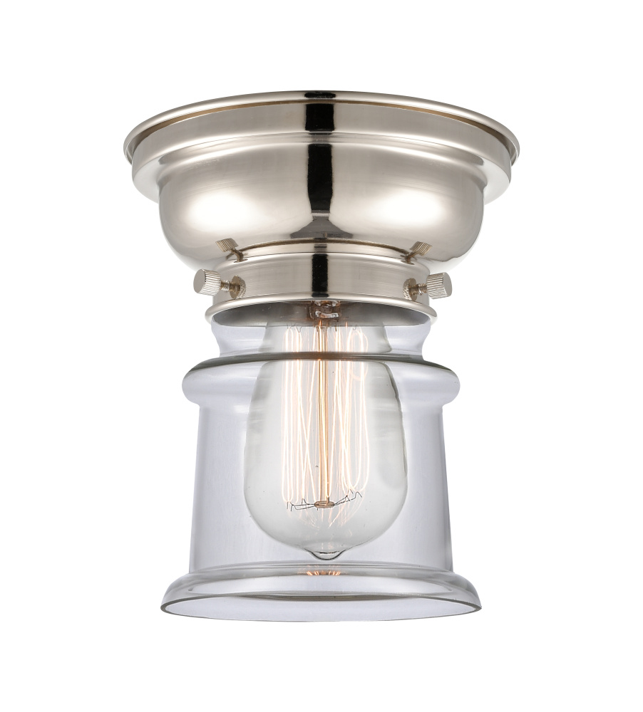 Canton - 1 Light - 6 inch - Polished Nickel - Flush Mount