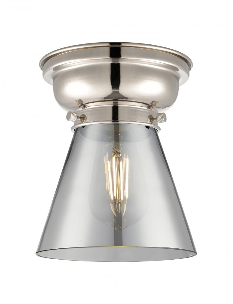 Cone - 1 Light - 6 inch - Polished Nickel - Flush Mount