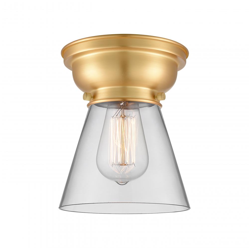 Cone - 1 Light - 6 inch - Satin Gold - Flush Mount