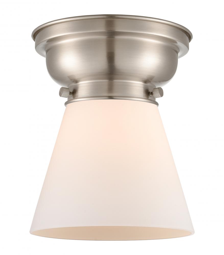 Cone - 1 Light - 6 inch - Brushed Satin Nickel - Flush Mount