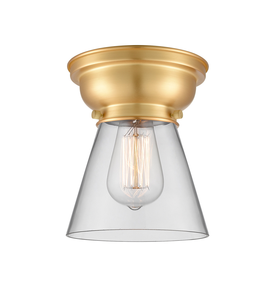 Cone - 1 Light - 6 inch - Brushed Satin Nickel - Flush Mount