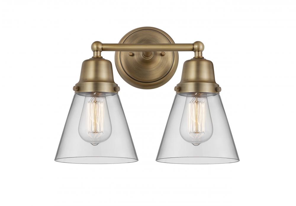 Cone - 2 Light - 14 inch - Brushed Brass - Bath Vanity Light