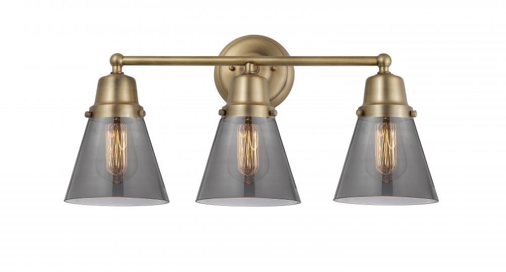 Cone - 3 Light - 22 inch - Brushed Brass - Bath Vanity Light