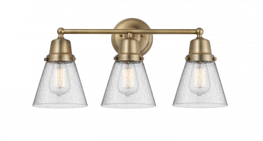 Cone - 3 Light - 22 inch - Brushed Brass - Bath Vanity Light