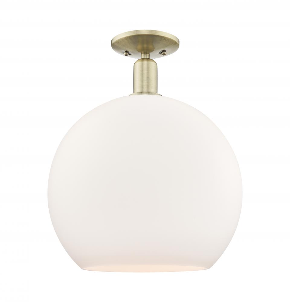 Athens - 1 Light - 14 inch - Antique Brass - Semi-Flush Mount