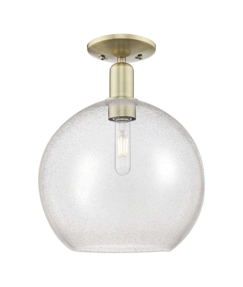 Athens - 1 Light - 12 inch - Antique Brass - Semi-Flush Mount