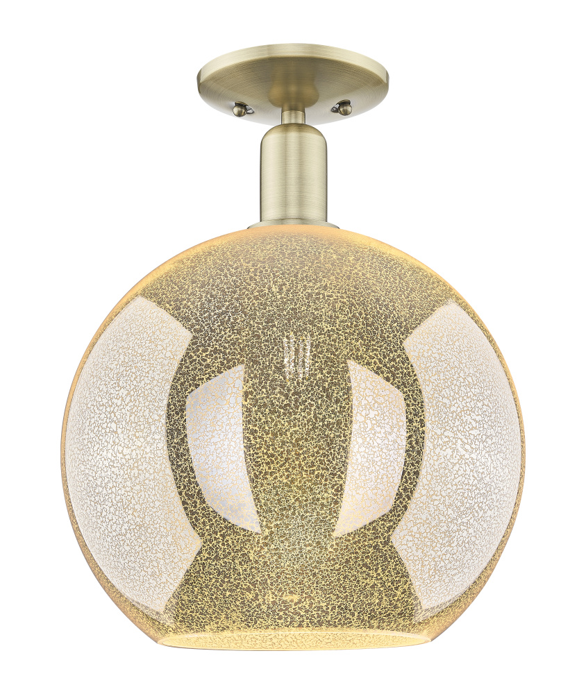 Athens - 1 Light - 12 inch - Antique Brass - Semi-Flush Mount