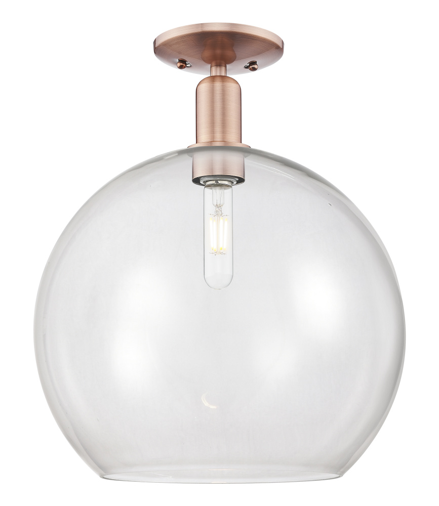 Athens - 1 Light - 14 inch - Antique Copper - Semi-Flush Mount