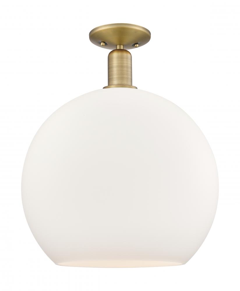 Athens - 1 Light - 14 inch - Brushed Brass - Semi-Flush Mount