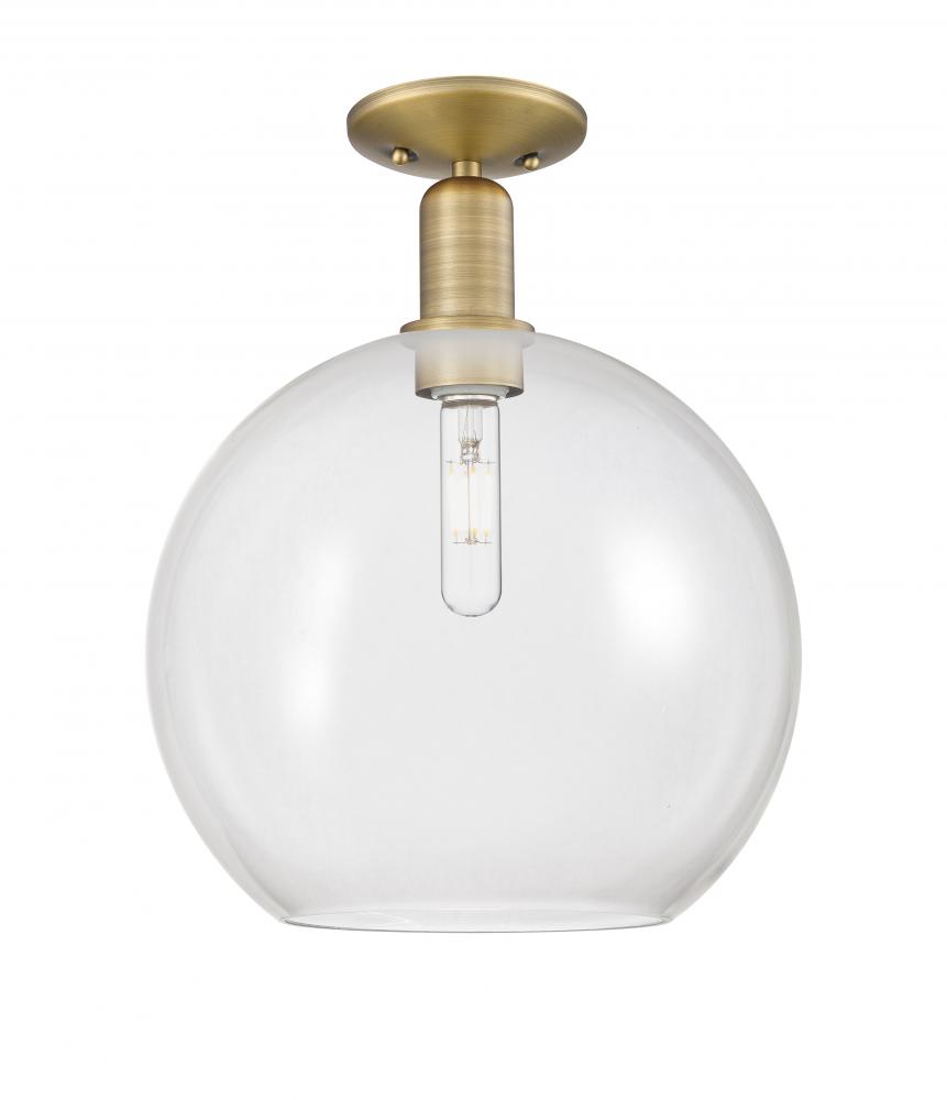 Athens - 1 Light - 12 inch - Brushed Brass - Semi-Flush Mount
