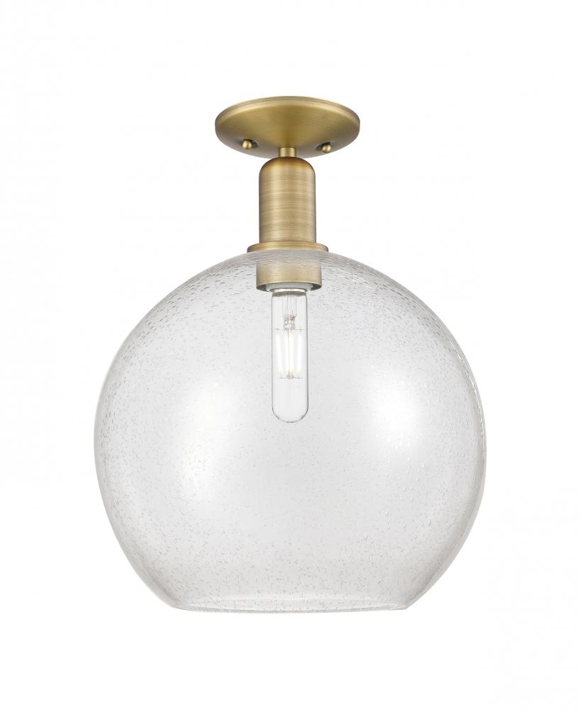 Athens - 1 Light - 12 inch - Brushed Brass - Semi-Flush Mount