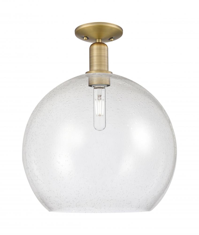 Athens - 1 Light - 14 inch - Brushed Brass - Semi-Flush Mount