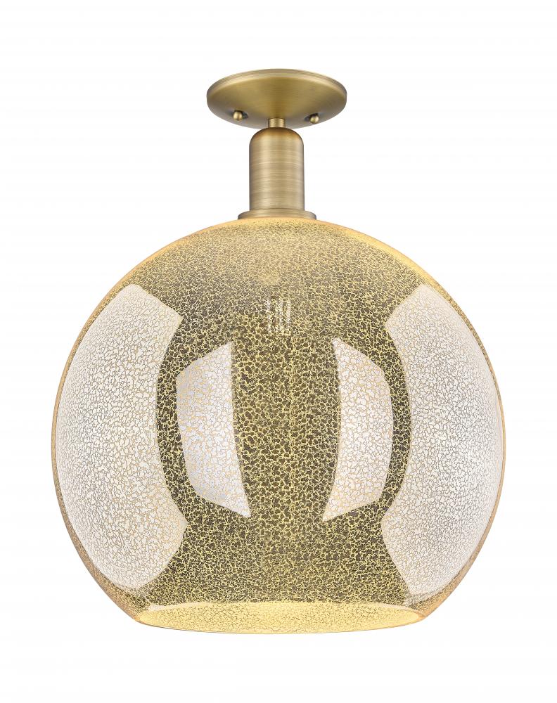 Athens - 1 Light - 14 inch - Brushed Brass - Semi-Flush Mount