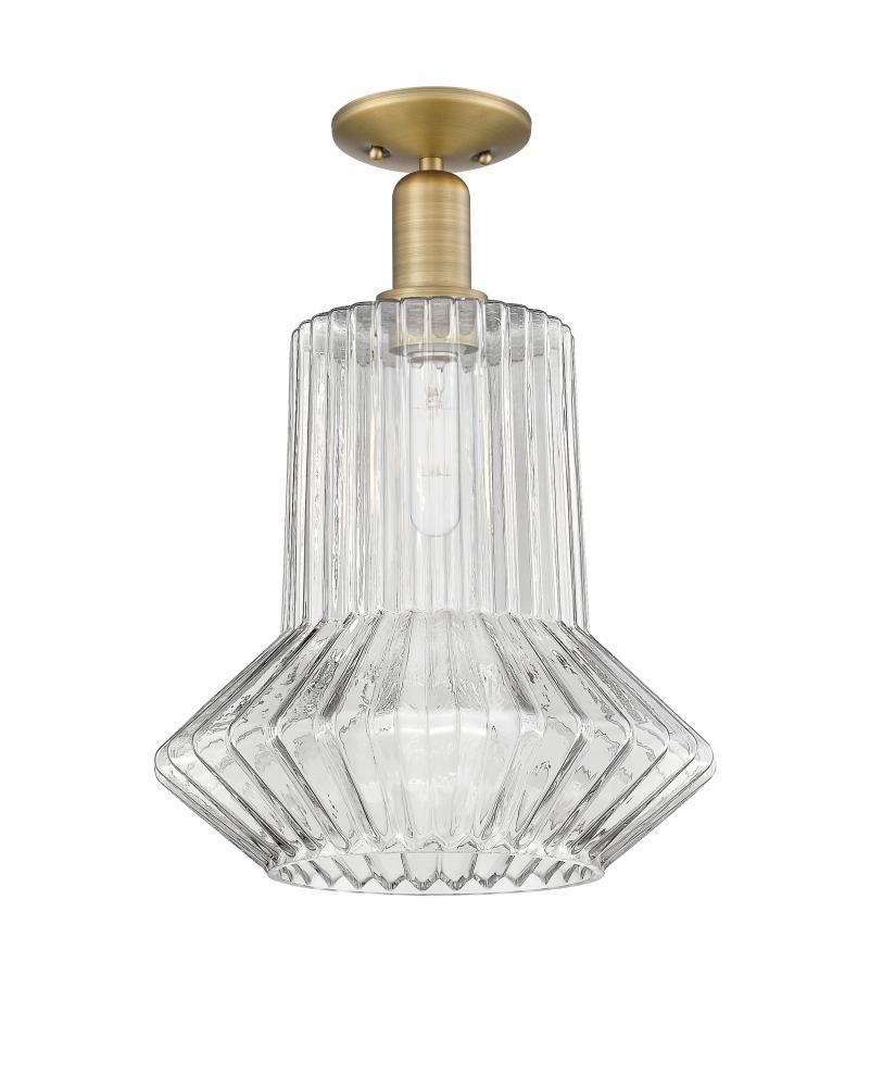 Springwater - 1 Light - 12 inch - Brushed Brass - Semi-Flush Mount