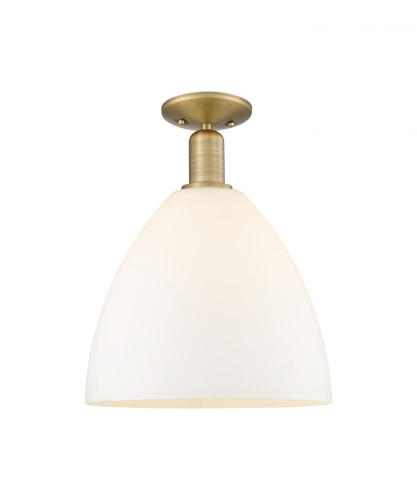 Bristol - 1 Light - 12 inch - Brushed Brass - Semi-Flush Mount