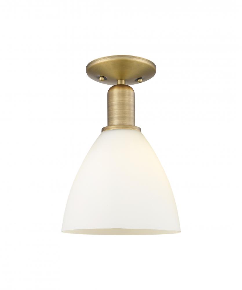 Bristol - 1 Light - 8 inch - Brushed Brass - Semi-Flush Mount
