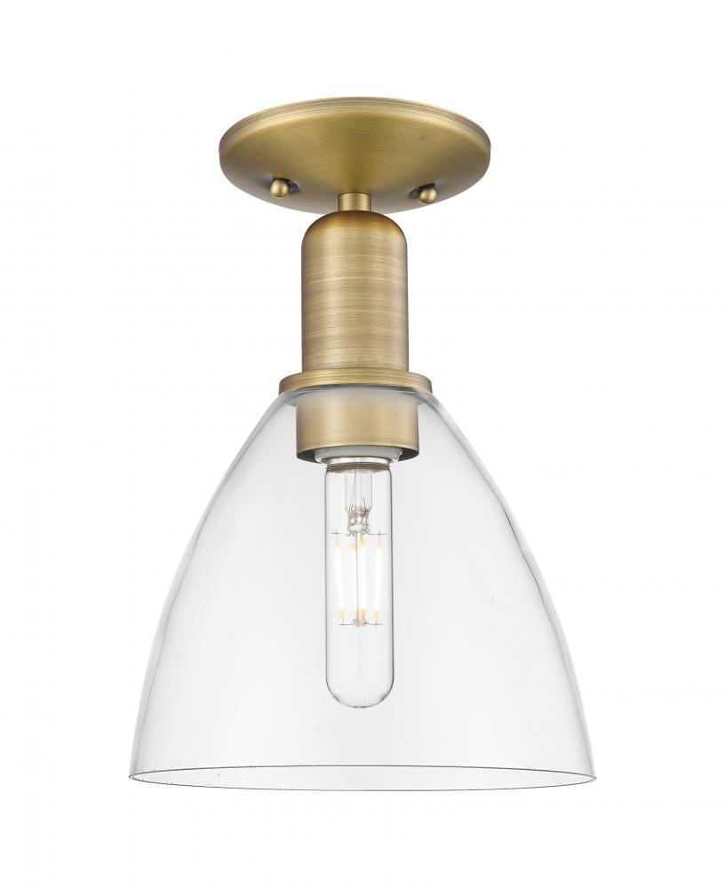 Bristol - 1 Light - 8 inch - Brushed Brass - Semi-Flush Mount