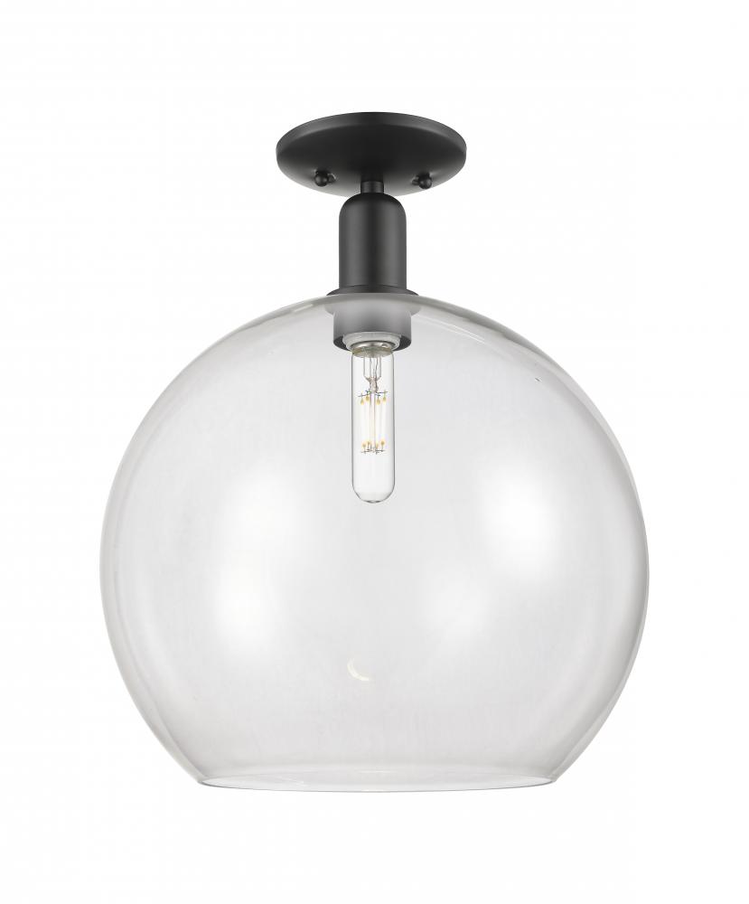 Athens - 1 Light - 14 inch - Matte Black - Semi-Flush Mount