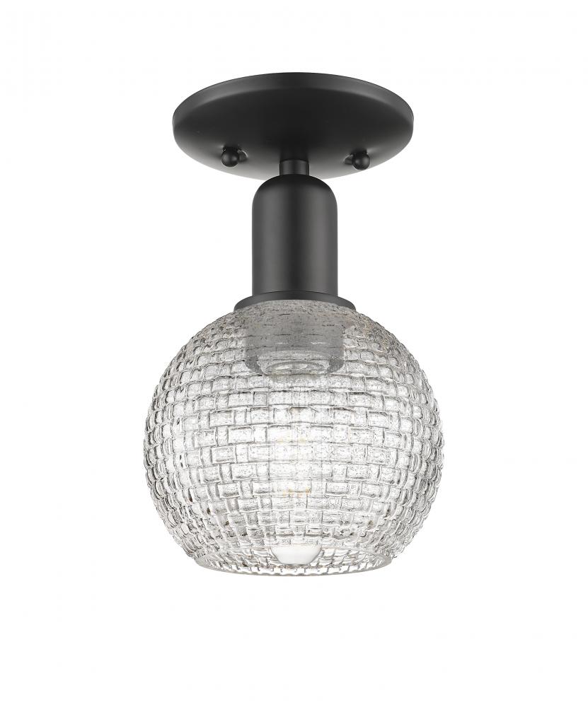 Athens - 1 Light - 6 inch - Matte Black - Semi-Flush Mount