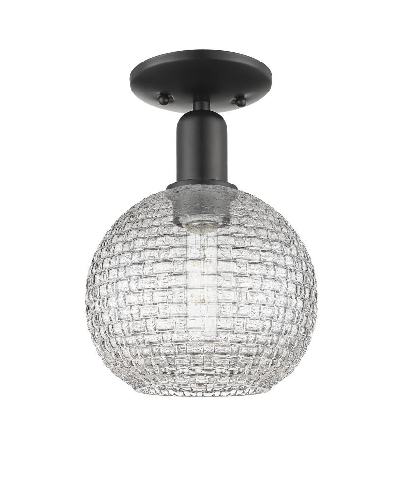 Athens - 1 Light - 8 inch - Matte Black - Semi-Flush Mount