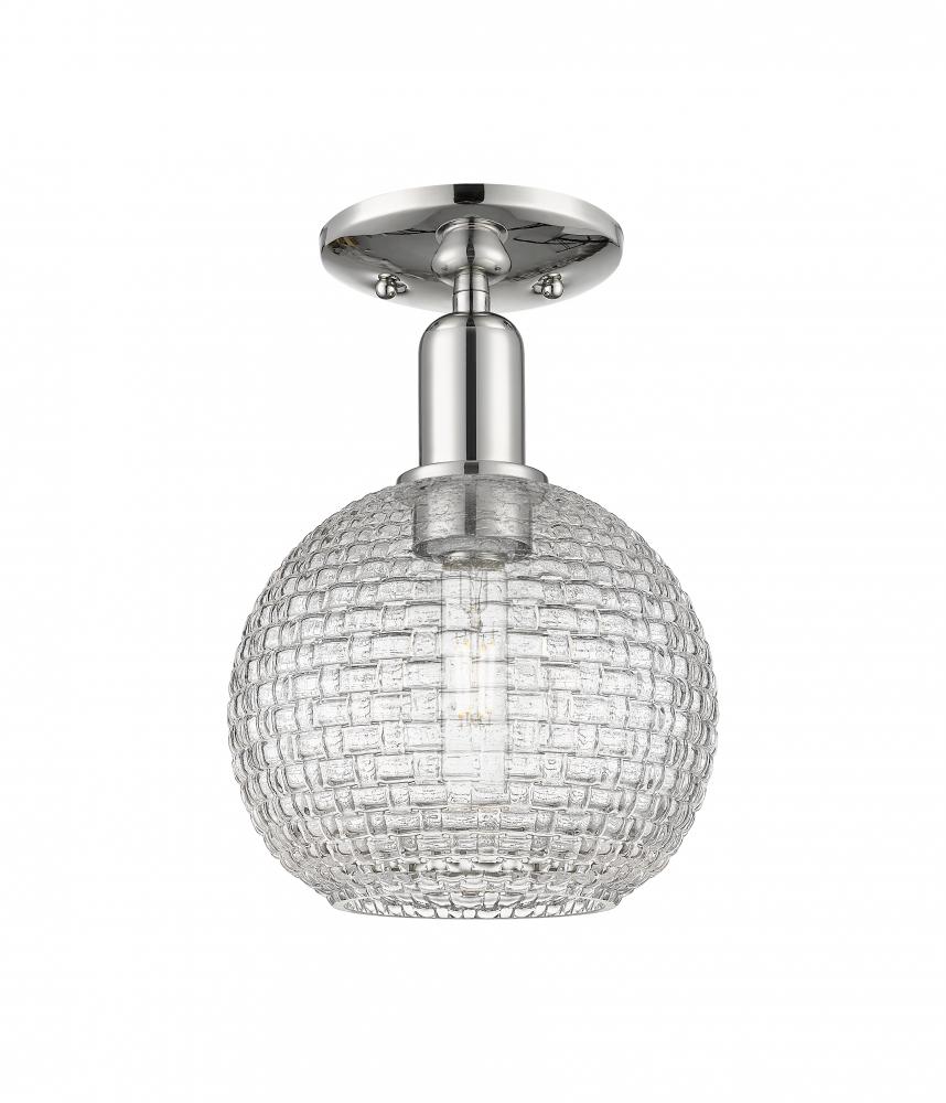 Athens - 1 Light - 8 inch - Polished Nickel - Semi-Flush Mount