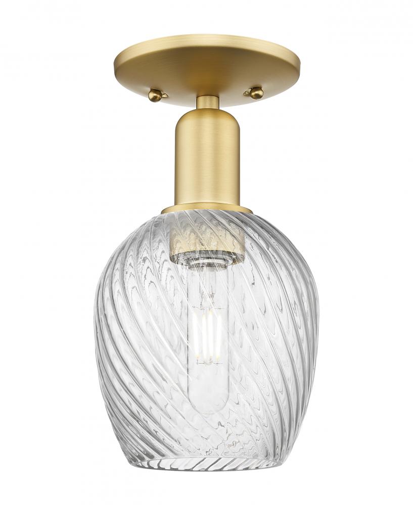 Salina - 1 Light - 6 inch - Satin Gold - Semi-Flush Mount