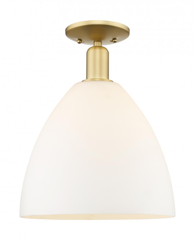 Bristol - 1 Light - 12 inch - Satin Gold - Semi-Flush Mount