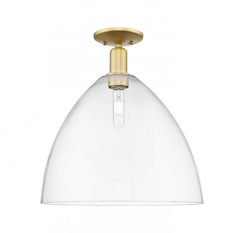 Bristol - 1 Light - 16 inch - Satin Gold - Semi-Flush Mount