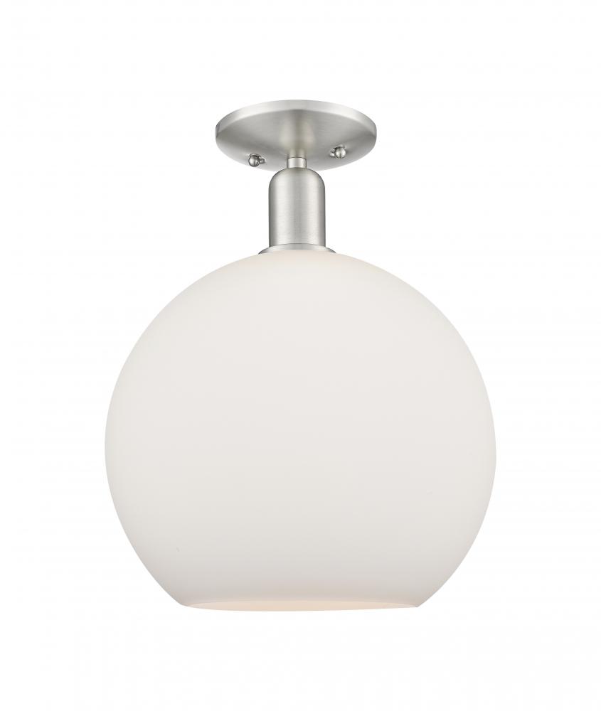 Athens - 1 Light - 12 inch - Brushed Satin Nickel - Semi-Flush Mount