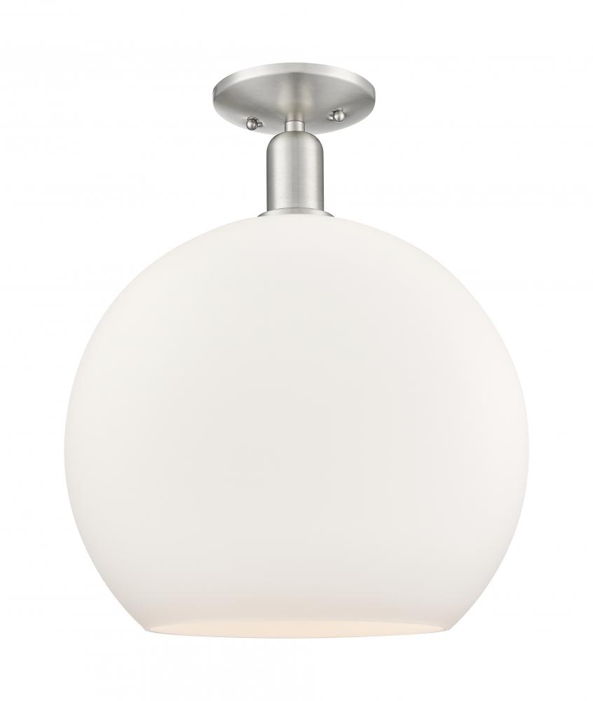 Athens - 1 Light - 14 inch - Brushed Satin Nickel - Semi-Flush Mount