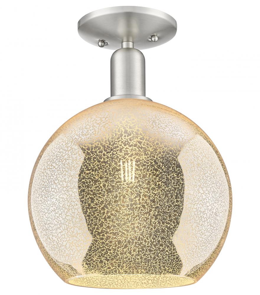 Athens - 1 Light - 10 inch - Brushed Satin Nickel - Semi-Flush Mount