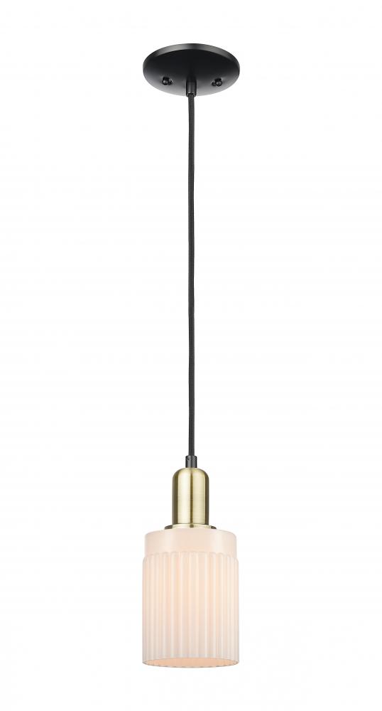Hadley - 1 Light - 5 inch - Black Antique Brass - Cord hung - Mini Pendant