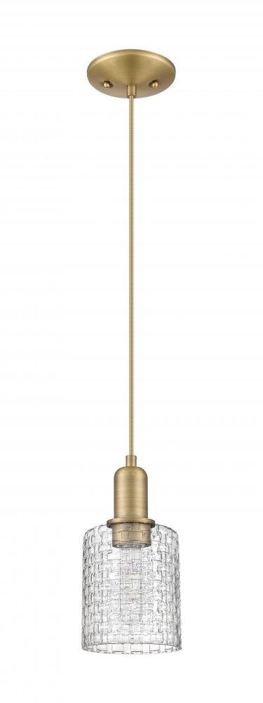 Cobbleskill - 1 Light - 5 inch - Brushed Brass - Cord hung - Mini Pendant