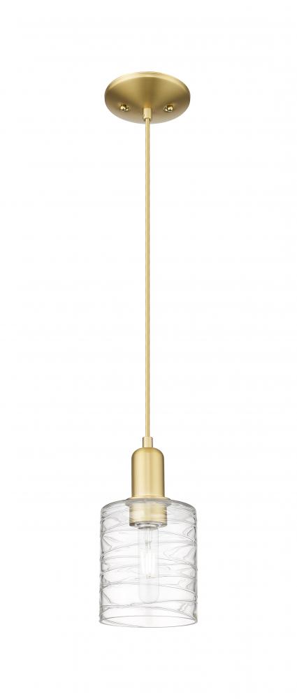 Cobbleskill - 1 Light - 5 inch - Satin Gold - Cord hung - Mini Pendant